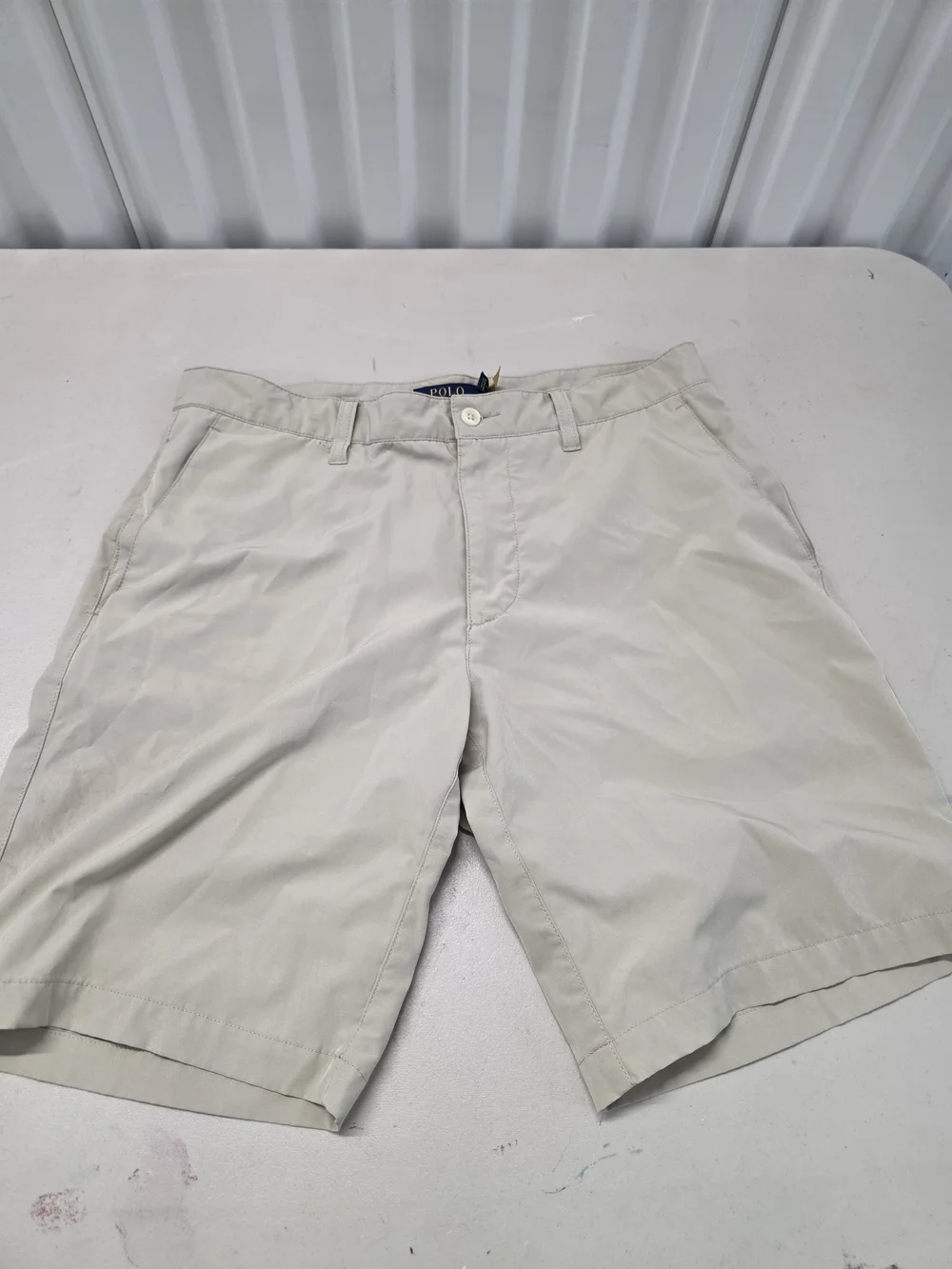 Polo Ralph Lauren Chino Khaki Polyester Shorts Men's Size 32x9.5